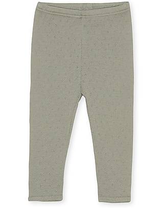 Konges Slojd Pantaloni Uma - Verde Salvia - 100% Morbida Lana Merino Pantaloni Lunghi