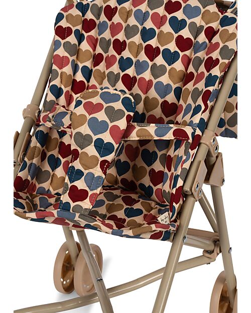 Konges Slojd Passeggino per Bambole - Coeur Bisous - Cotone e Metallo Accessori Bambole