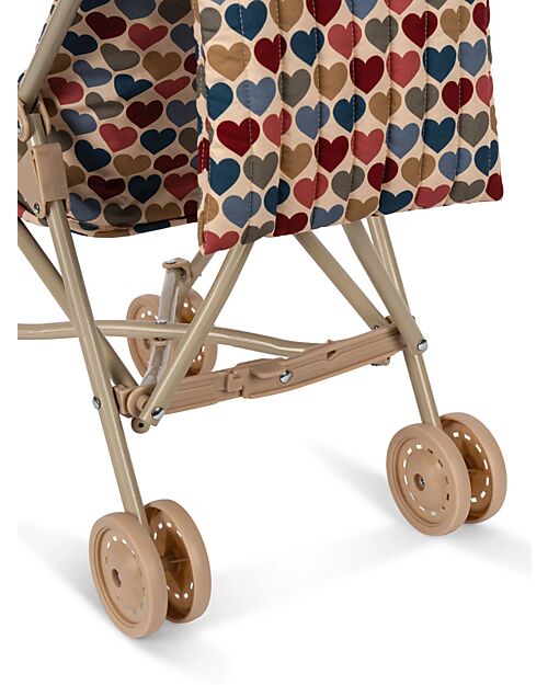 Konges Slojd Passeggino per Bambole - Coeur Bisous - Cotone e Metallo Accessori Bambole