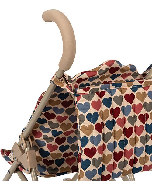 Konges Slojd Passeggino per Bambole - Coeur Bisous - Cotone e Metallo Accessori Bambole