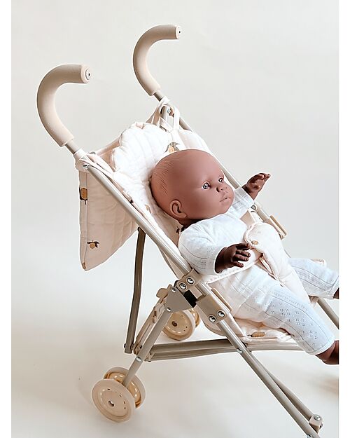 Konges Slojd Passeggino per Bambole - Lemon - con Cover 100% Cotone Bio Carrozzine per Bambole