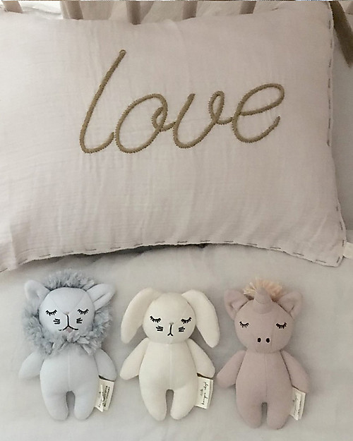 Konges Slojd Peluche Sonaglio Leone Lavorato a Maglia - 16 cm - Cotone bio Sonagli