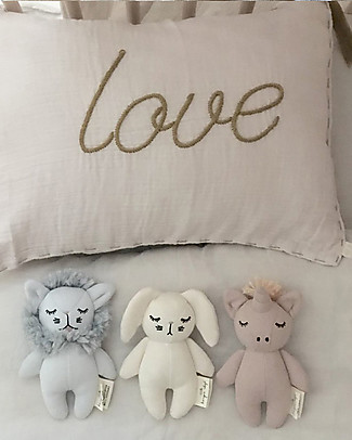 Konges Slojd Peluche Sonaglio Unicorno Lavorato a Maglia - 16 cm - Cotone bio Sonagli