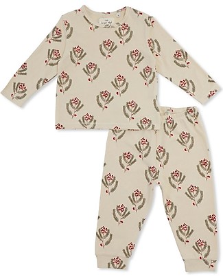 Konges Slojd Pigiama a Maniche Lunghe - Christmas Vintage Flower - Cotone Pigiami