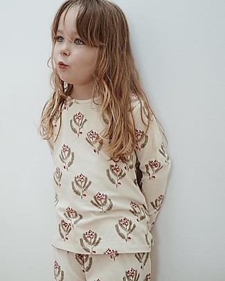 Konges Slojd Pigiama a Maniche Lunghe - Christmas Vintage Flower - Cotone Pigiami