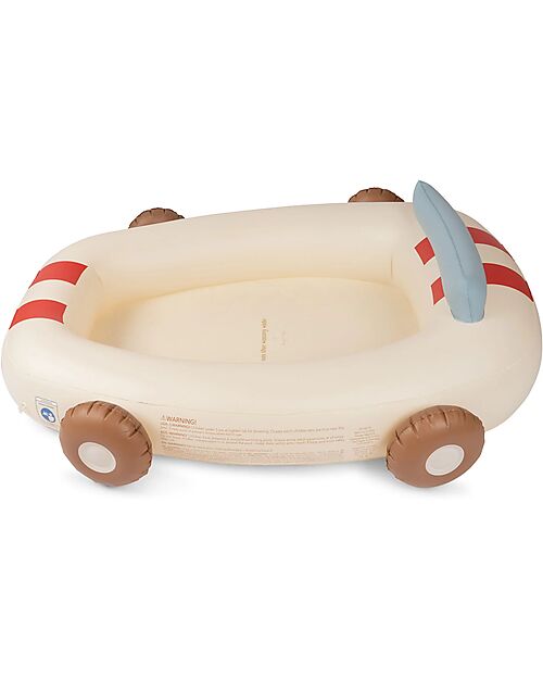 Konges Slojd Piscina Gonfiabile Car - Crema - Adatto da 3 anni - PVC Piscine Gonfiabili