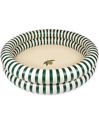 Konges Slojd Piscina Gonfiabile Grande - Green Stripe - Diametro 160 cm - 3+ anni Giochi da Spiaggia