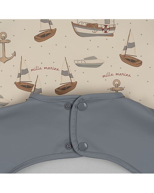 Konges Slojd Set 2 Bavaglini a Maniche Lunghe  - Sail Away- Certificato Oeko-Tex Bavagli con Maniche