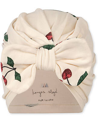 Konges Slojd Set 2 Cappellini Turbante - Ma Grande Cerise Nouvelle Peach - Cotone Bio GOTS Cappelli Neonato