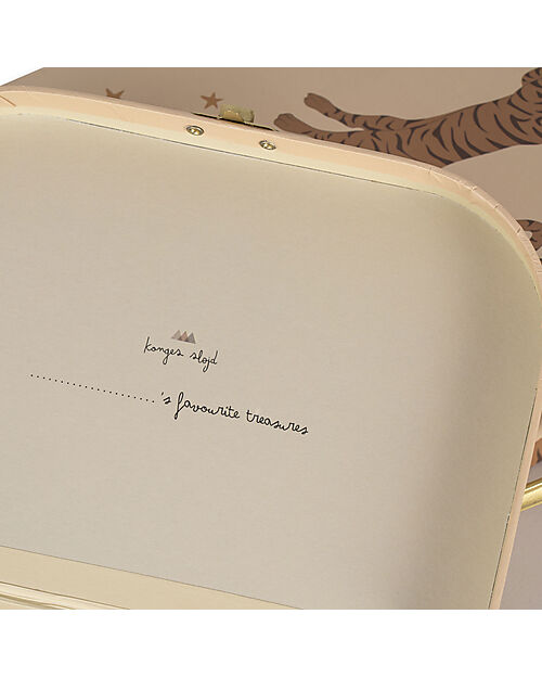 Konges Slojd Set 2 Valigie Decorative o Portagiochi con Manico in Metallo - Tigre Valigie Porta Giochi