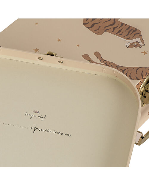 Konges Slojd Set 2 Valigie Decorative o Portagiochi con Manico in Metallo - Tigre Valigie Porta Giochi