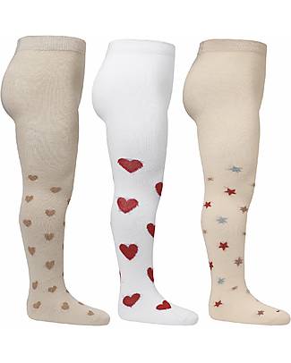 Konges Slojd Set 3 calze - Cuori Aisuru Stelle - Cotone Bio Calze