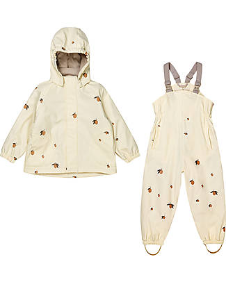 Konges Slojd Set Antipioggia Antivento - Giacca e Pantaloni - Lemon - Impermeabilità 10000mm Impermeabili