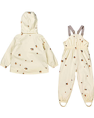 Konges Slojd Set Antipioggia Antivento - Giacca e Pantaloni - Lemon - Impermeabilità 10000mm Impermeabili
