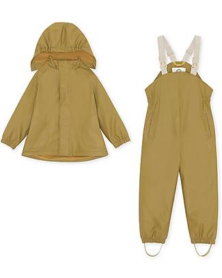 Konges Slojd Set Antipioggia e Antivento Impermeabile- Giacca e Pantaloni - Oro Opaco Impermeabili