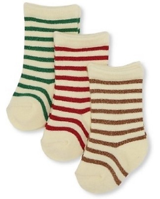 Konges Slojd Set di 3 Paia di Calzini a Righe - Cotone Bio e Lurex Calzini