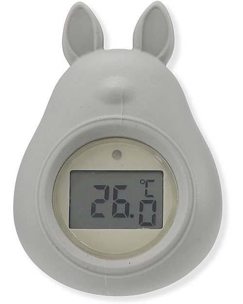 Konges Slojd Termometro da Bagno Digitale - Bunny - Grigio - Misura la Temperatura dell'Acqua e dell'Ambiente Termometri