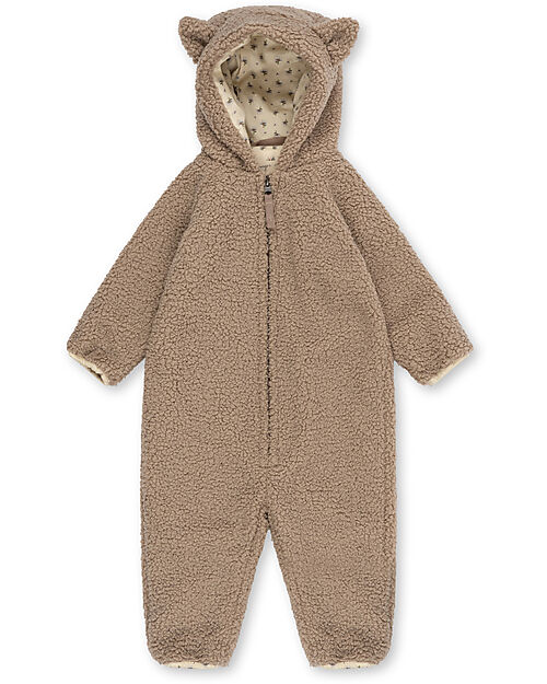 Konges Slojd Tuta Intera con Cappuccio - Oxford Tan - Tessuto Teddy Certificato Oeko-Tex Tute Invernali