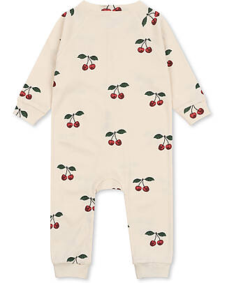 Konges Slojd Tuta Intera senza Piedini - Ma Grande Cerise - 100% Cotone Bio GOTS Tutine Lunghe