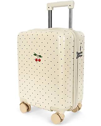Konges Slojd Valigia Trolley - Ciliegie - Navy Dot - Perfetta per Viaggi e Weekend! Borse da Viaggio
