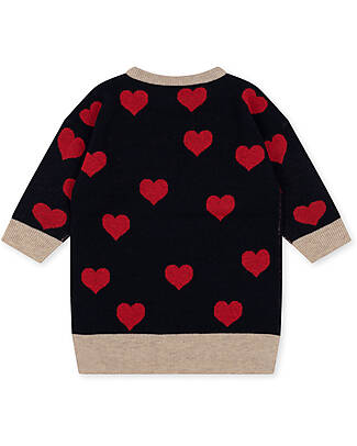 Konges Slojd Vestito in Maglia - Navy Heart - 100% Cotone Bio GOTS Vestiti_