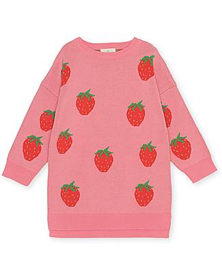Konges Slojd Vestito Lapis - Fragole Rosa - Cotone Bio e Lana Merino Vestiti_