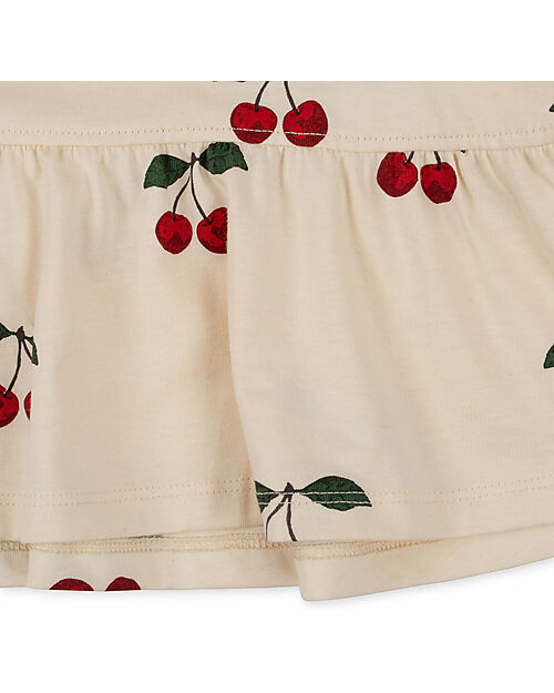 Konges Slojd Vestito Senza Maniche - Volant nella Gonna -  Ciliegie -100% Cotone Organico Vestiti_