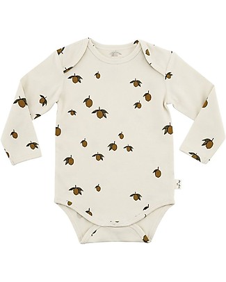 Konges Sløjd Body Manica Lunga - Limoni - Cotone Bio Elasticizzato Body Manica Lunga