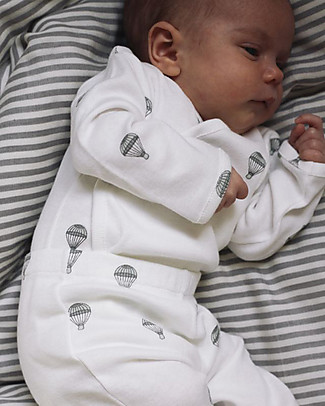 Konges Sløjd Body Neonato Manica Lunga - Paracadute - 100% Cotone Biologico Body Manica Lunga