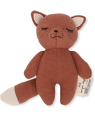 Konges Sløjd Peluche Sonaglio Volpe Lavorato a Maglia - 16 cm - 100% Cotone bio Peluche