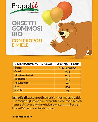 Kontak Orsetti Gommosi Bio, 80 gr - Propoli e Miele Bio Rimedi Naturali