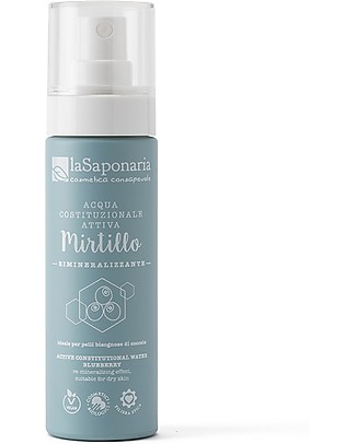 La Saponaria Acqua Attiva Rimineralizzante al Mirtillo, 50 ml - Per Rossori e Couperose! Detergenza