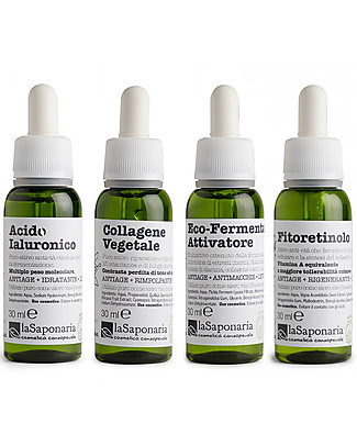 La Saponaria Attivi Puri Collection - Cofanetto Anti-Age: Fitoretinolo + Attivatore + Collagene + Acido Ialuronico Viso