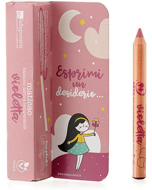 La Saponaria Balsamo Labbra Temperabile Maticao - Violetta - a Forma di Matita - Soluzione Green Creme Viso