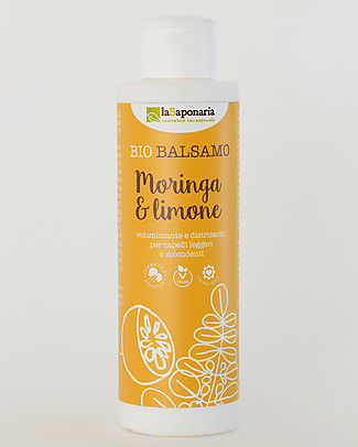 La Saponaria Balsamo Moringa e Limone, Linea Semi di Lino, 150 ml - Per capelli grassi Bagno Doccia Shampoo