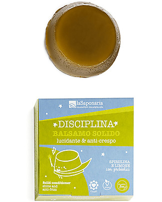 La Saponaria Balsamo Solido Disciplina - Lucidante e Anti-crespo - con Spirulina e Vitamina E Bagno Doccia Shampoo