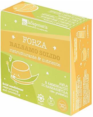 La Saponaria Balsamo Solido Forza - Ristrutturante e Nutriente - con Amla e Barbabietola Bagno Doccia Shampoo