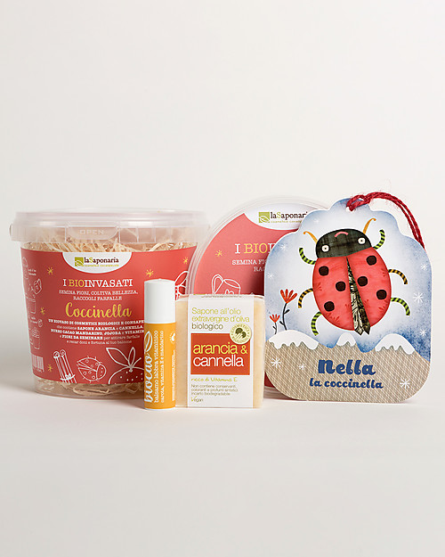 La Saponaria "Bio invasati" Coccinella - Kit labbra e pelle profumata e setosa - Ottima idea regalo Bagno Doccia Shampoo