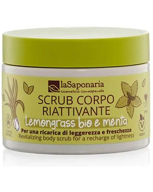 La Saponaria Bio Scrub Lemongrass e Menta, 250 gr - Pulisce in profondità e lascia la pelle morbidissima! Bagno Doccia Shampoo