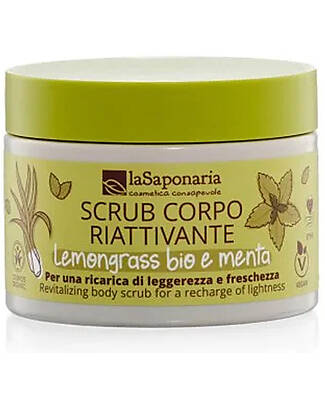 La Saponaria Bio Scrub Lemongrass e Menta, 250 gr - Pulisce in profondità e lascia la pelle morbidissima! Bagno Doccia Shampoo