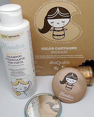 La Saponaria Bio Tinta Riflessante per Capelli 100% Vegetale , Castagno "Indrani" Cura dei Capelli