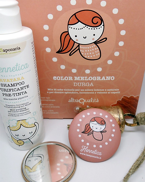 La Saponaria Bio Tinta Riflessante per Capelli 100% Vegetale, Melograno "Durga" Cura dei Capelli