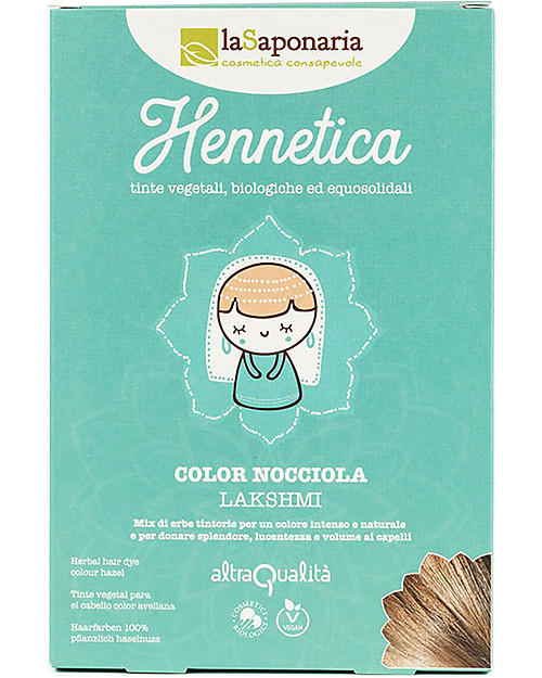 La Saponaria Bio Tinta Riflessante per Capelli 100% Vegetale , Nocciola "Lakshmi" Cura dei Capelli
