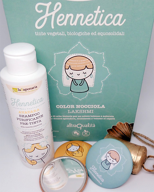 La Saponaria Bio Tinta Riflessante per Capelli 100% Vegetale , Nocciola "Lakshmi" Cura dei Capelli