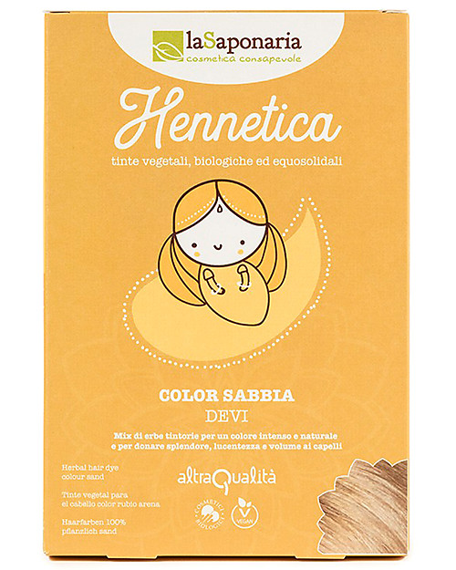 La Saponaria Bio Tinta Riflessante per Capelli 100% Vegetale,  Sabbia "Devi" Cura dei Capelli