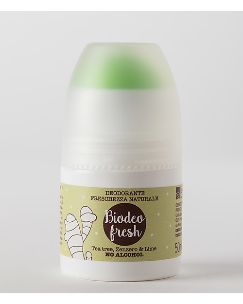 La Saponaria Biodeo Fresh, Deodorante Bio con Tè, Zenzero e Lime, 50 ml - Senza sali di alluminio e alcool Deodoranti