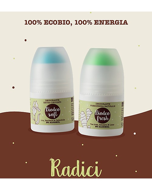 La Saponaria Biodeo Fresh, Deodorante Bio con Tè, Zenzero e Lime, 50 ml - Senza sali di alluminio e alcool Deodoranti