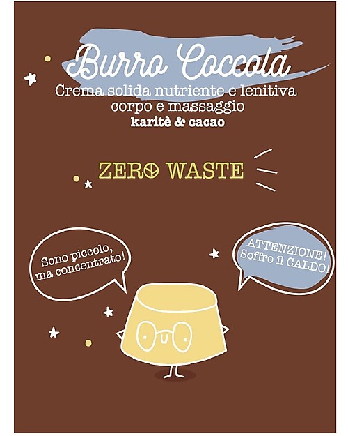 La Saponaria Burro Corpo Crema Solida al Burro di Karitè e Cacao - 45 ml - 100% naturale e plastic-free! Creme e Olii