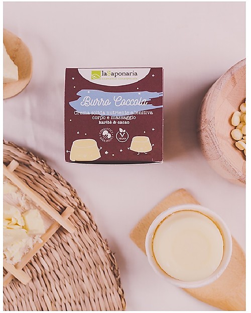 La Saponaria Burro Corpo Crema Solida al Burro di Karitè e Cacao - 45 ml - 100% naturale e plastic-free! Creme e Olii