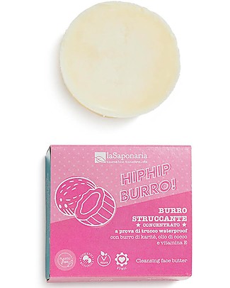 La Saponaria Burro Struccante Concentrato - Hip Hip Burro! Con Burro di Karitè Olio di Cocco e Vitamina E Creme Viso